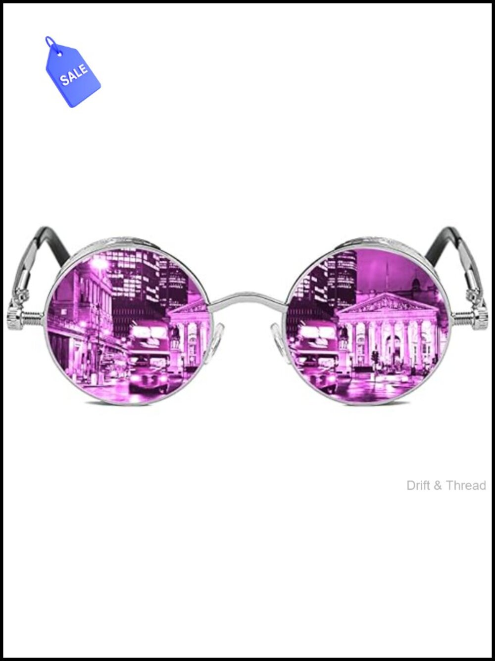 ROCKNIGHT Round Steampunk Polarized Sunglasses UV400 Metal Frame
